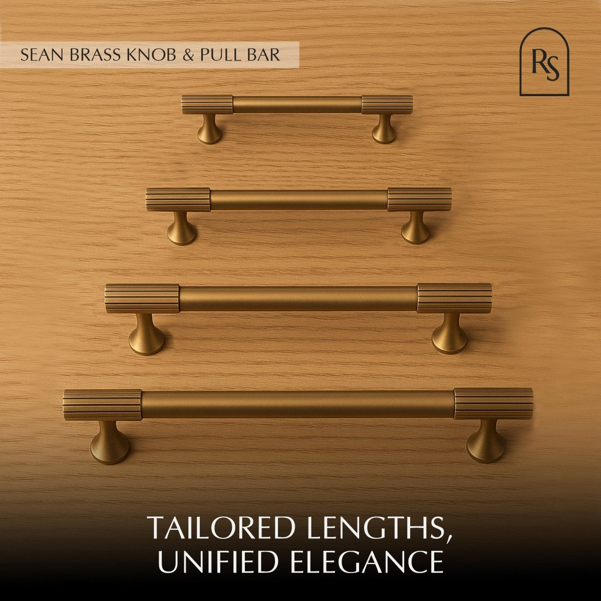 Knurled Brass Cabinet Knobs & Drawer Pulls, Classic Kitchen & Dresser Hardware, Antique Bronze Finish, Set of 2, 1.1-12.6in