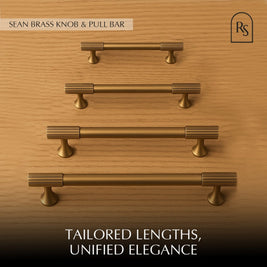 Knurled Brass Cabinet Knobs & Drawer Pulls, Classic Kitchen & Dresser Hardware, Antique Bronze Finish, Set of 2, 1.1-12.6in