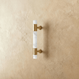 Marble & Solid Brass Cabinet Knobs & Pulls, Classic Kitchen & Wardrobe Hardware, Black White & Green Stone, Set of 2 Pieces, 2.3-5in