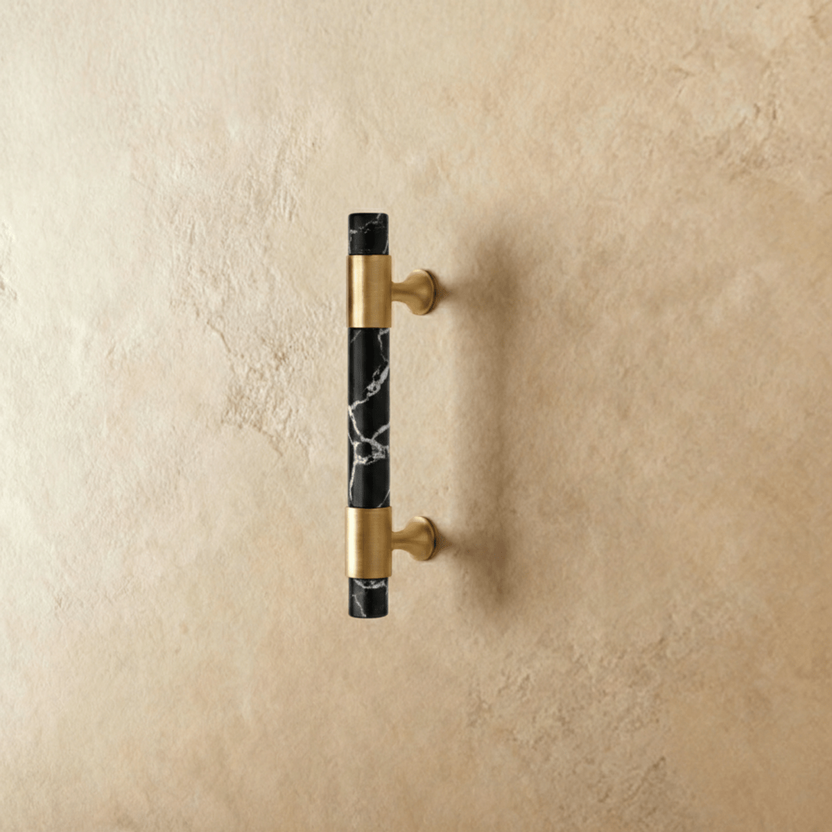 Marble & Solid Brass Cabinet Knobs & Pulls, Classic Kitchen & Wardrobe Hardware, Black White & Green Stone, Set of 2 Pieces, 2.3-5in