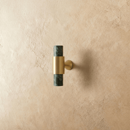 Marble & Solid Brass Cabinet Knobs & Pulls, Classic Kitchen & Wardrobe Hardware, Black White & Green Stone, Set of 2 Pieces, 2.3-5in
