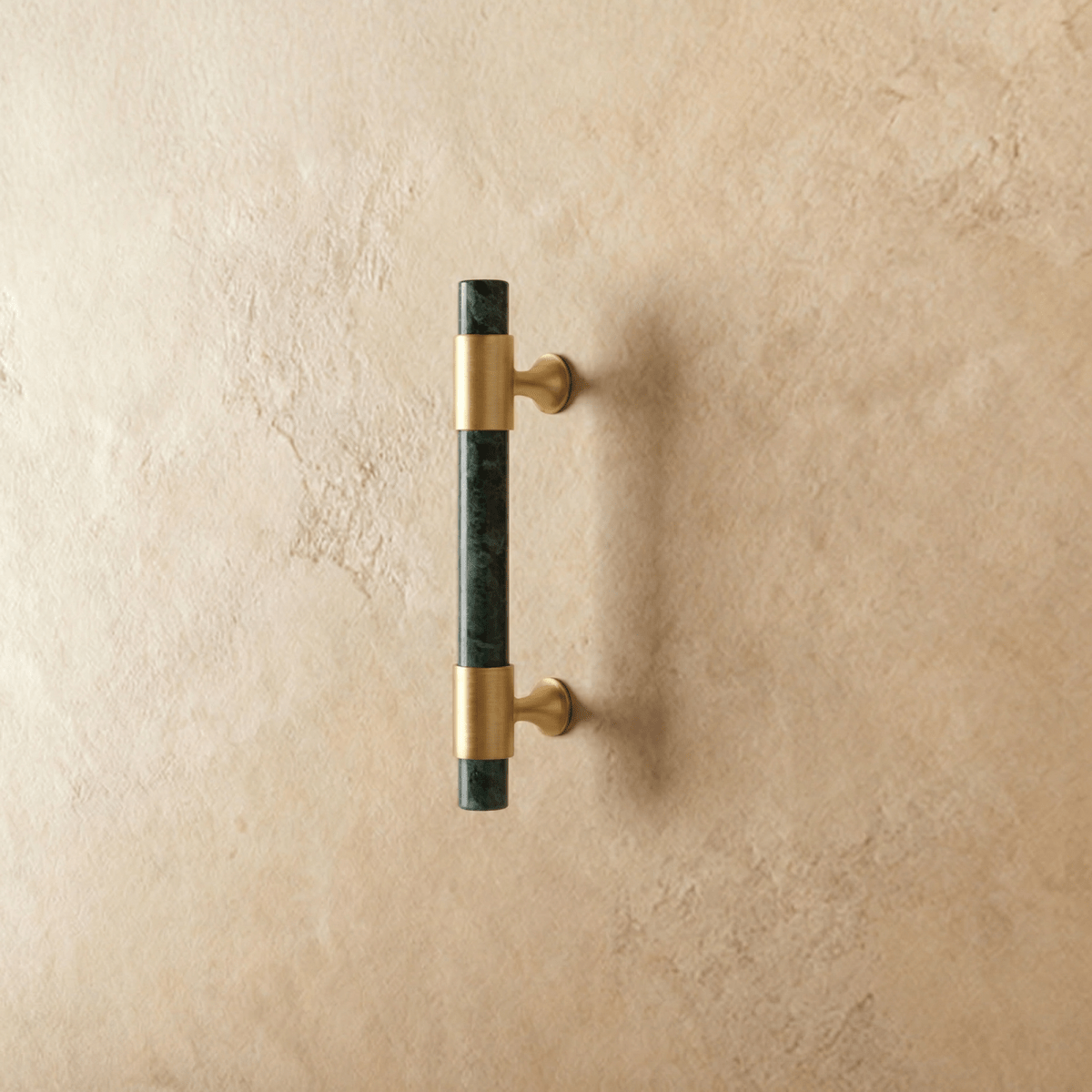 Marble & Solid Brass Cabinet Knobs & Pulls, Classic Kitchen & Wardrobe Hardware, Black White & Green Stone, Set of 2 Pieces, 2.3-5in