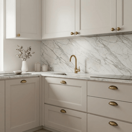 Fluted Solid Brass Cabinet Knobs & Drawer Pull, Timeless Kitchen & Vanity Hardware, Warm Brass Finish, Set of 2, 1.2-2.5in