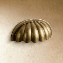Fluted Solid Brass Cabinet Knobs & Drawer Pull, Timeless Kitchen & Vanity Hardware, Warm Brass Finish, Set of 2, 1.2-2.5in