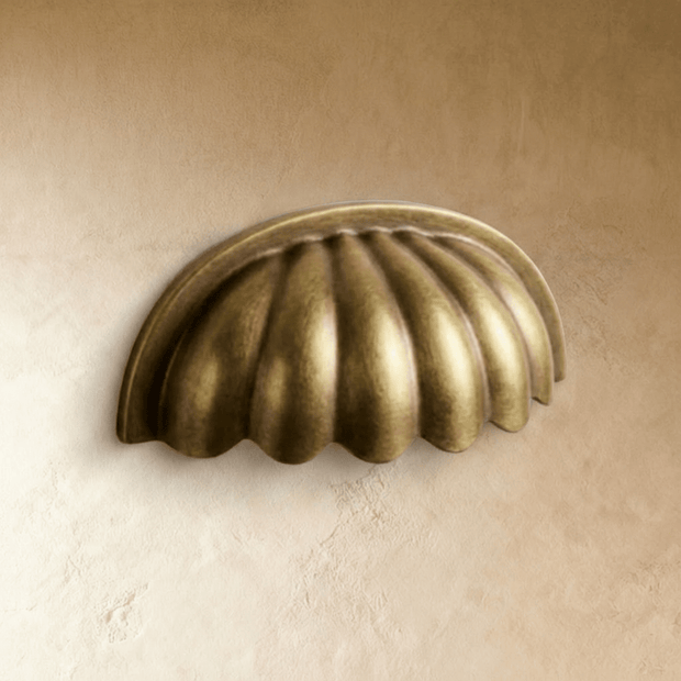 Fluted Solid Brass Cabinet Knobs & Drawer Pull, Timeless Kitchen & Vanity Hardware, Warm Brass Finish, Set of 2, 1.2-2.5in