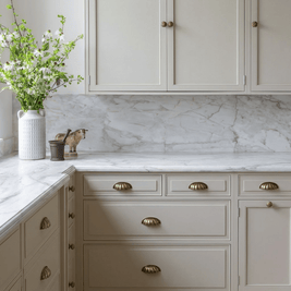 Fluted Solid Brass Cabinet Knobs & Drawer Pull, Timeless Kitchen & Vanity Hardware, Warm Brass Finish, Set of 2, 1.2-2.5in