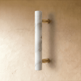 Natural Marble & Brass Cabinet Knobs & Pull Bars, Modern Kitchen & Wardrobe Hardware, Green or White Marble, Set of 2, 1.9-6in