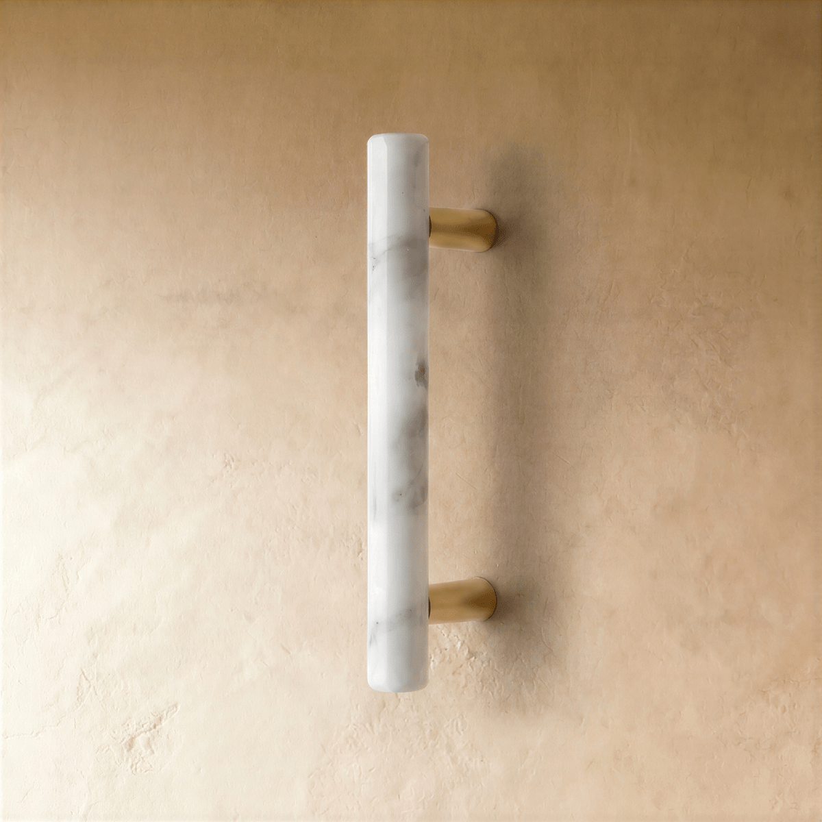 Natural Marble & Brass Cabinet Knobs & Pull Bars, Modern Kitchen & Wardrobe Hardware, Green or White Marble, Set of 2, 1.9-6in