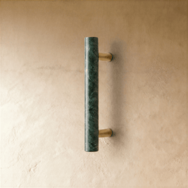 Natural Marble & Brass Cabinet Knobs & Pull Bars, Modern Kitchen & Wardrobe Hardware, Green or White Marble, Set of 2, 1.9-6in