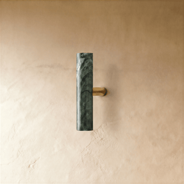 Natural Marble & Brass Cabinet Knobs & Pull Bars, Modern Kitchen & Wardrobe Hardware, Green or White Marble, Set of 2, 1.9-6in