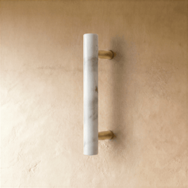 Natural Marble & Brass Cabinet Knobs & Pull Bars, Modern Kitchen & Wardrobe Hardware, Green or White Marble, Set of 2, 1.9-6in