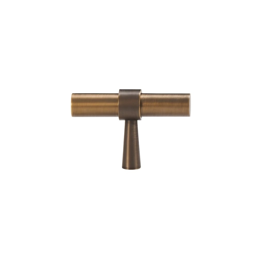 Brass T-Knobs & Drawer Pull Bars, Modern Kitchen & Bathroom Hardware, Four Finishes, Set of 2 Pieces, 1.9-16.3in