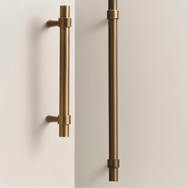 Brass T-Knobs & Drawer Pull Bars, Modern Kitchen & Bathroom Hardware, Four Finishes, Set of 2 Pieces, 1.9-16.3in