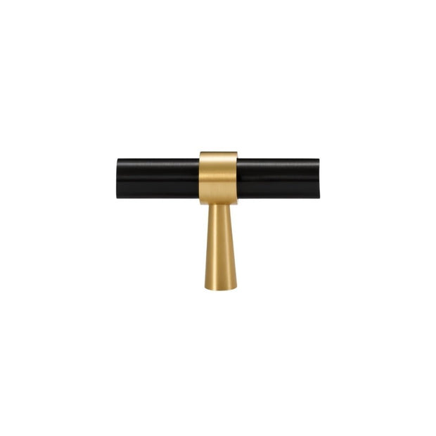 Brass T-Knobs & Drawer Pull Bars, Modern Kitchen & Bathroom Hardware, Four Finishes, Set of 2 Pieces, 1.9-16.3in