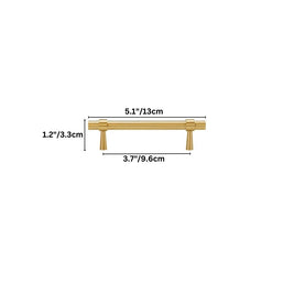 Brass T-Knobs & Drawer Pull Bars, Modern Kitchen & Bathroom Hardware, Four Finishes, Set of 2 Pieces, 1.9-16.3in
