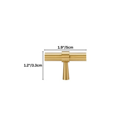 Brass T-Knobs & Drawer Pull Bars, Modern Kitchen & Bathroom Hardware, Four Finishes, Set of 2 Pieces, 1.9-16.3in