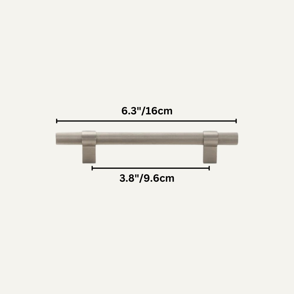 Linear Knurled Cabinet Knobs & Pull Bars, Modern Kitchen & Wardrobe Hardware, Nickel Black or Gold, Set of 2, 0.8-6.3in