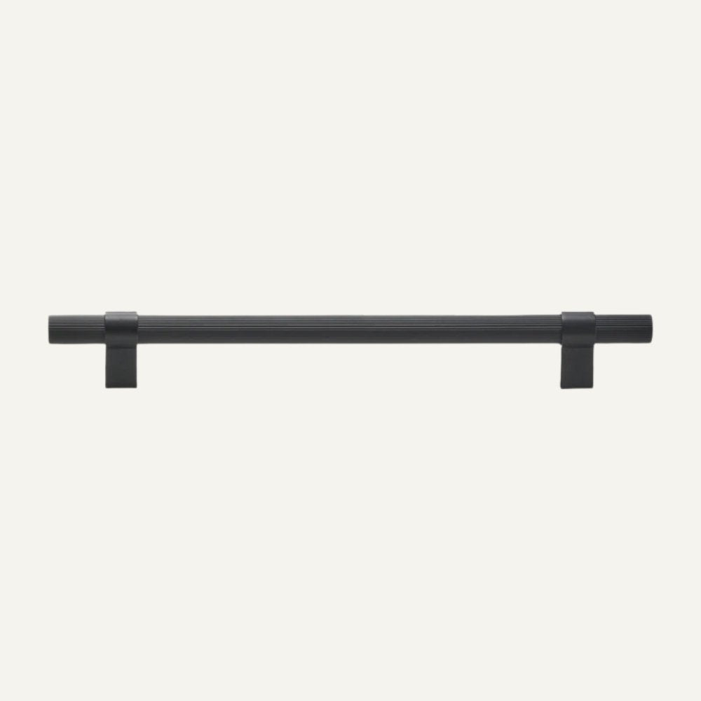 Linear Knurled Cabinet Knobs & Pull Bars, Modern Kitchen & Wardrobe Hardware, Nickel Black or Gold, Set of 2, 0.8-6.3in