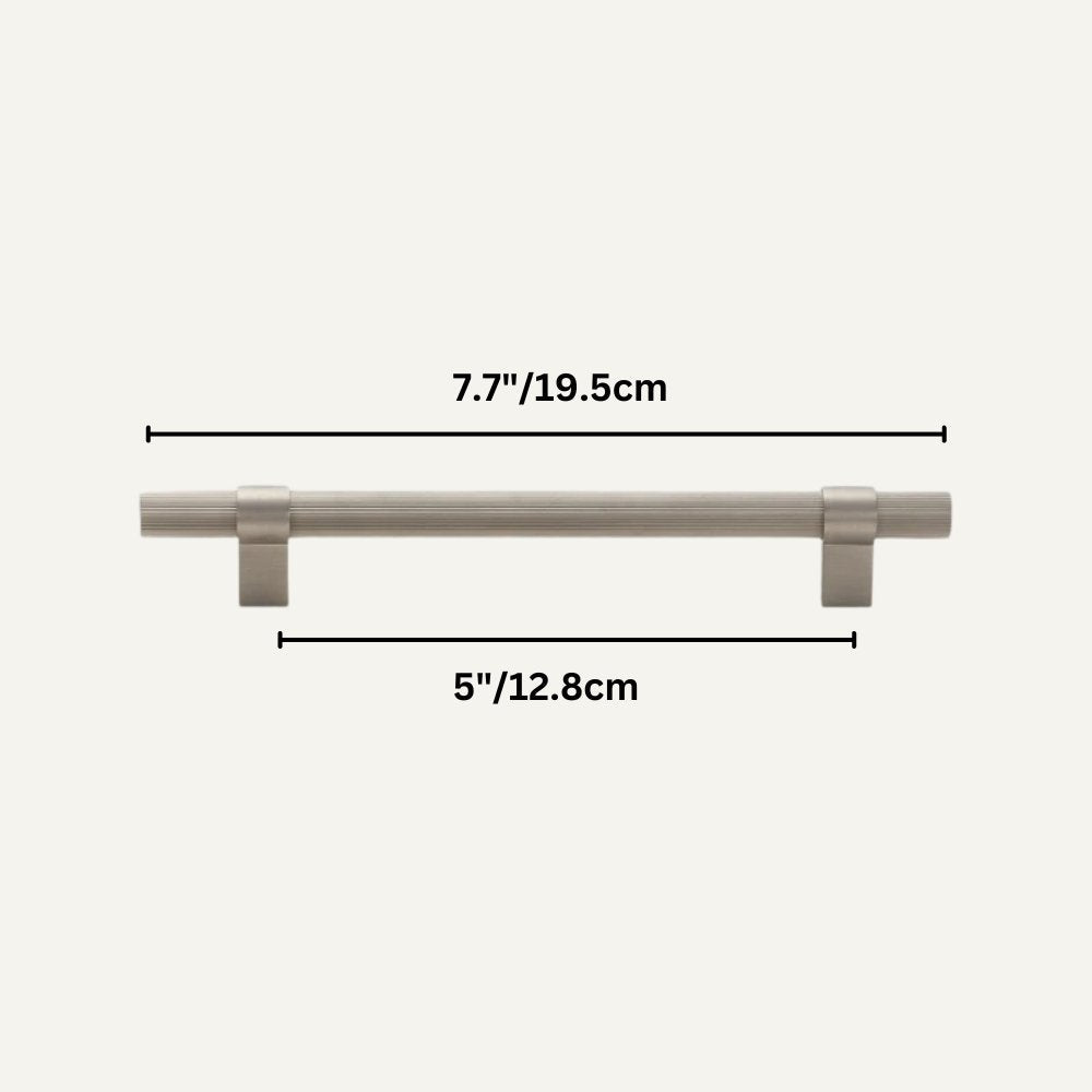 Linear Knurled Cabinet Knobs & Pull Bars, Modern Kitchen & Wardrobe Hardware, Nickel Black or Gold, Set of 2, 0.8-6.3in