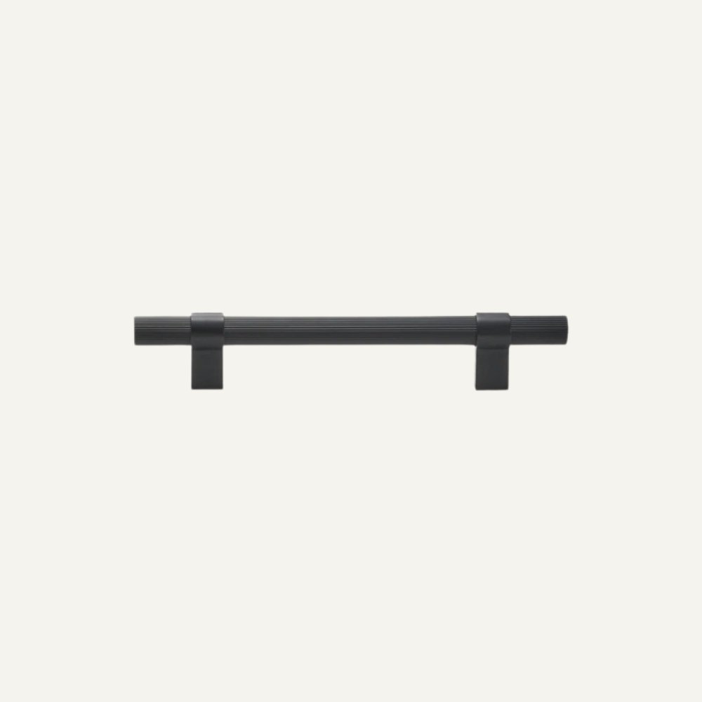 Linear Knurled Cabinet Knobs & Pull Bars, Modern Kitchen & Wardrobe Hardware, Nickel Black or Gold, Set of 2, 0.8-6.3in