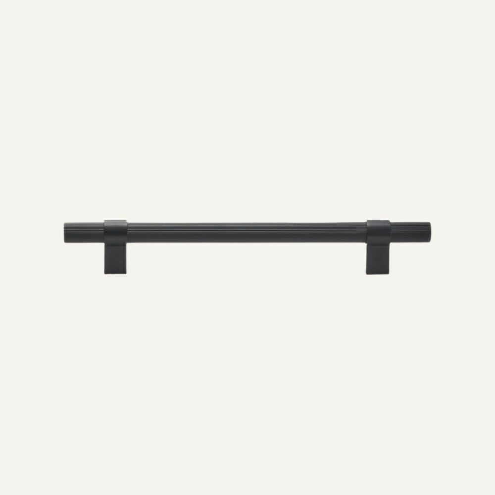 Linear Knurled Cabinet Knobs & Pull Bars, Modern Kitchen & Wardrobe Hardware, Nickel Black or Gold, Set of 2, 0.8-6.3in