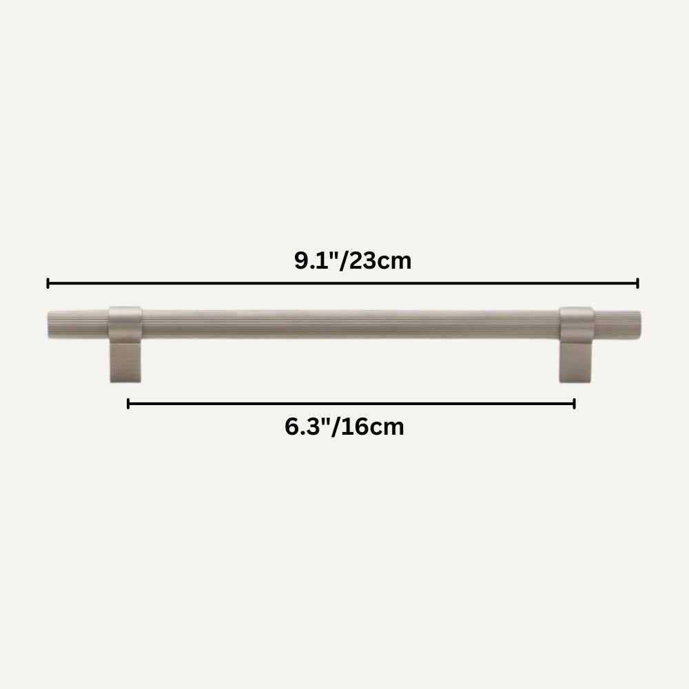 Linear Knurled Cabinet Knobs & Pull Bars, Modern Kitchen & Wardrobe Hardware, Nickel Black or Gold, Set of 2, 0.8-6.3in