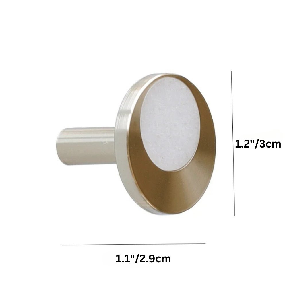 Natural Marble Cabinet Knobs, Nordic Kitchen & Wardrobe Hardware, Brass Base & Veined Stone, Set of 2 in 5 Patterns, 1.2-2.4in