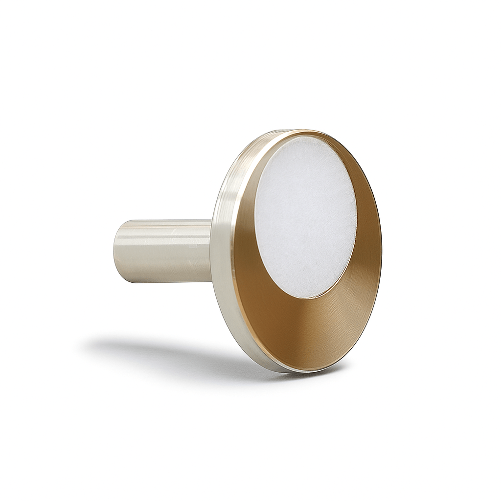 Natural Marble Cabinet Knobs, Nordic Kitchen & Wardrobe Hardware, Brass Base & Veined Stone, Set of 2 in 5 Patterns, 1.2-2.4in