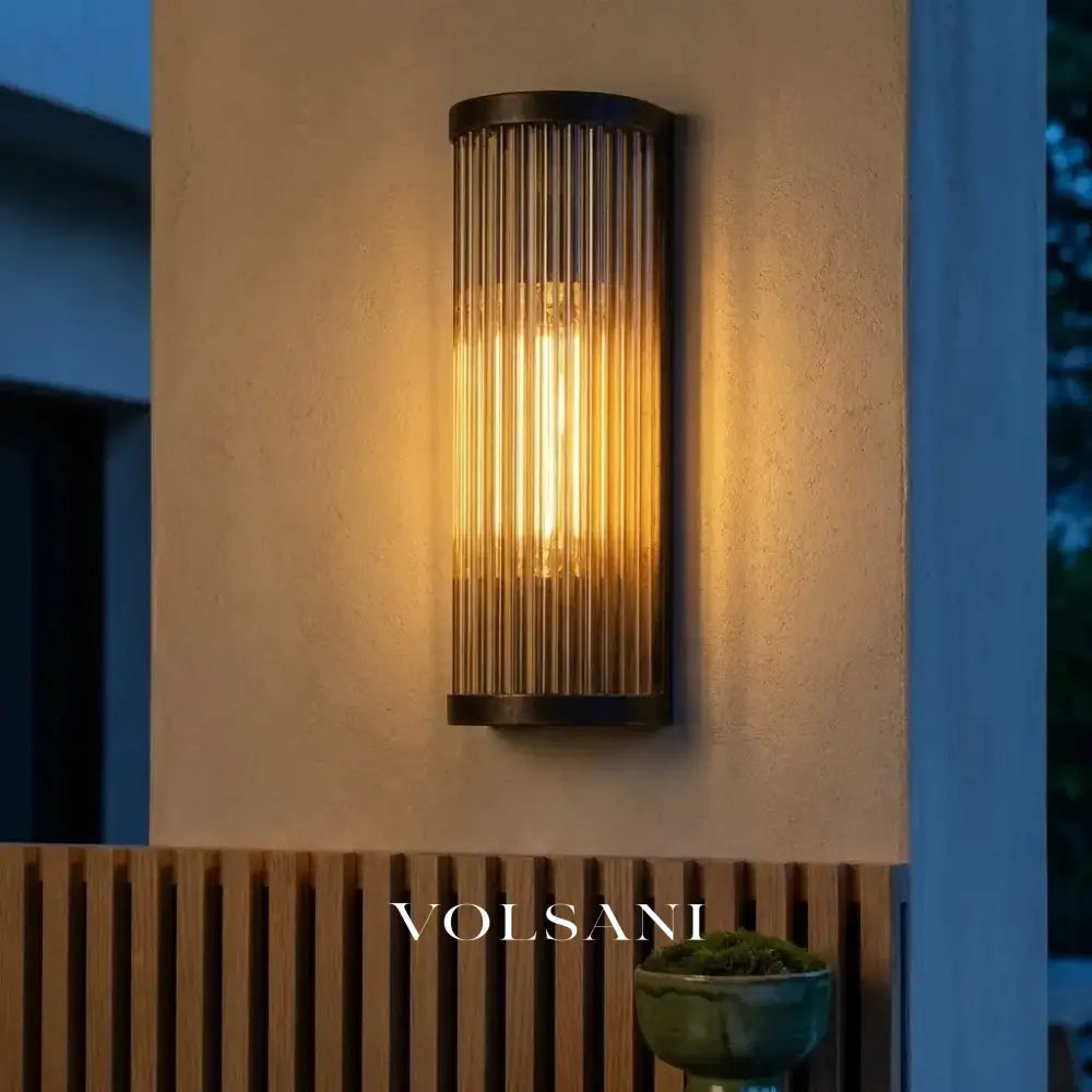 SHIRO: Halfronde Wandlamp Buiten (Glas) - Volsani