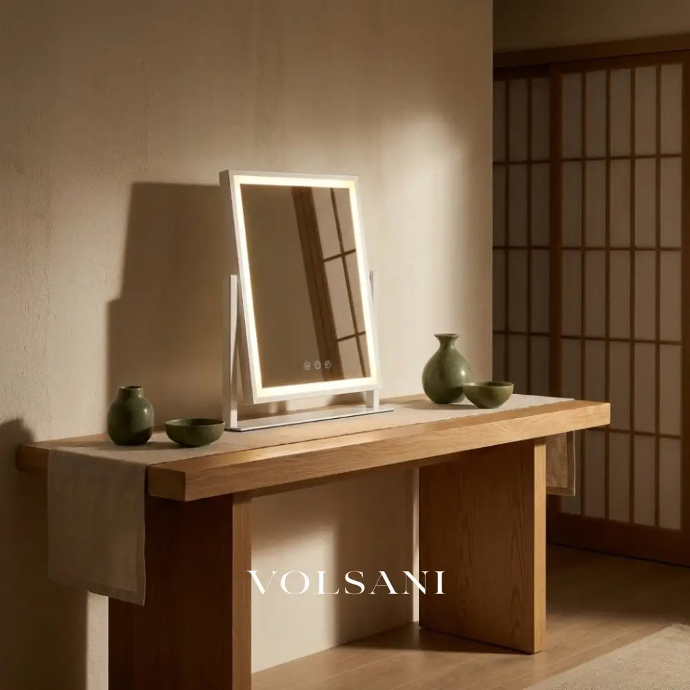 SIEN: Vanity Mirror with LED & Touch Control – 3 Light Colors & 15x Magnification - Vanity Mirror