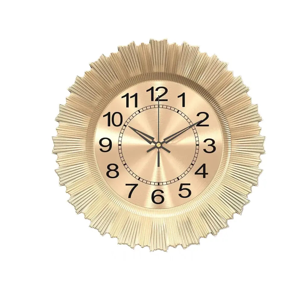 Silent Wall Clock with Sweep Movement Minimalist Living Room & Bedroom Clock Non Ticking Quartz Gold or Silver 13in