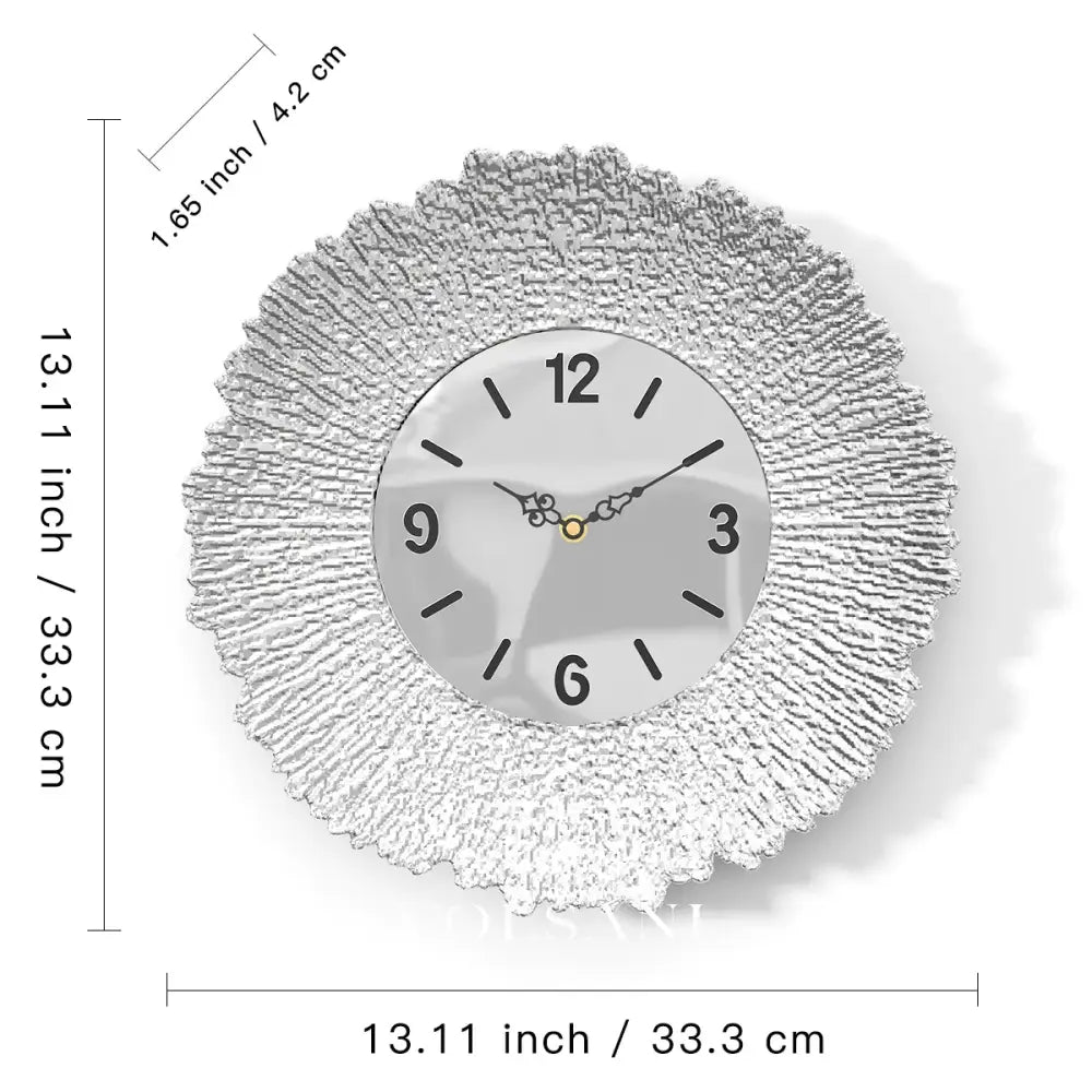 Silent Wall Clock with Sweep Movement Minimalist Living Room & Bedroom Clock Non Ticking Quartz Gold or Silver 13in