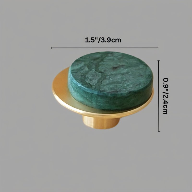 Natural Marble Cabinet Knobs, Modern Kitchen & Wardrobe Hardware, Brass or Chrome Backplate, Set of 2 in 3 Colorways, 1.2-4.3in