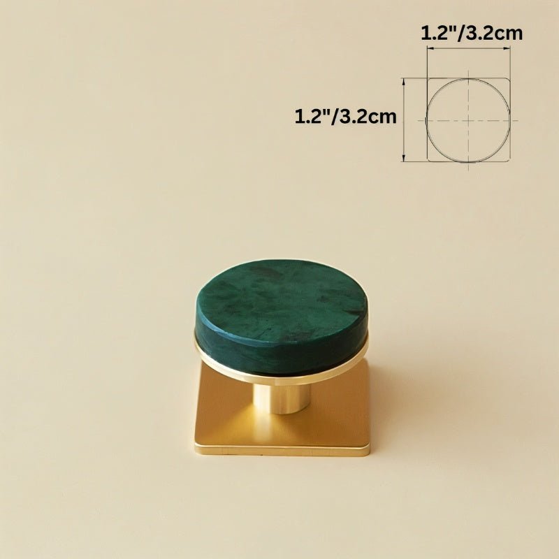 Natural Marble Cabinet Knobs, Modern Kitchen & Wardrobe Hardware, Brass or Chrome Backplate, Set of 2 in 3 Colorways, 1.2-4.3in