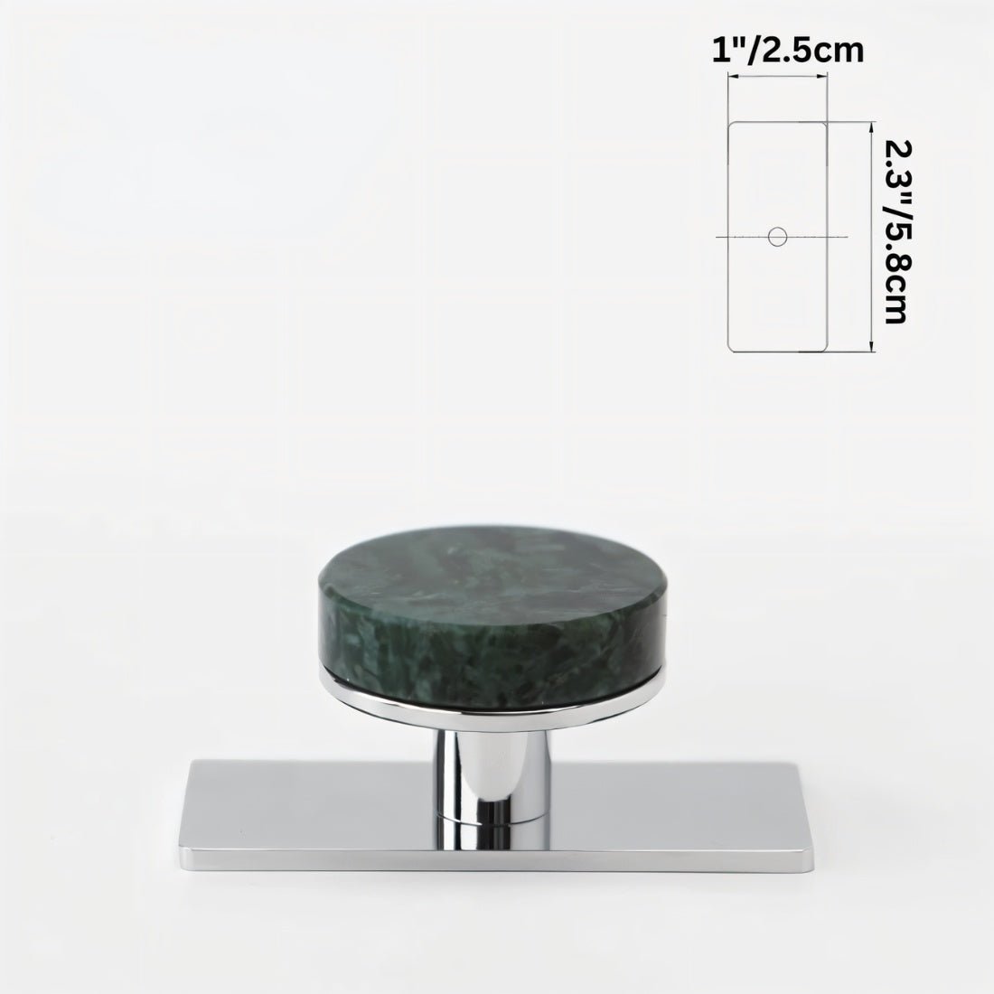 Natural Marble Cabinet Knobs, Modern Kitchen & Wardrobe Hardware, Brass or Chrome Backplate, Set of 2 in 3 Colorways, 1.2-4.3in