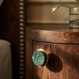 Natural Marble Cabinet Knobs, Modern Kitchen & Wardrobe Hardware, Brass or Chrome Backplate, Set of 2 in 3 Colorways, 1.2-4.3in