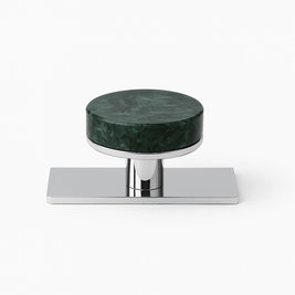 Natural Marble Cabinet Knobs, Modern Kitchen & Wardrobe Hardware, Brass or Chrome Backplate, Set of 2 in 3 Colorways, 1.2-4.3in