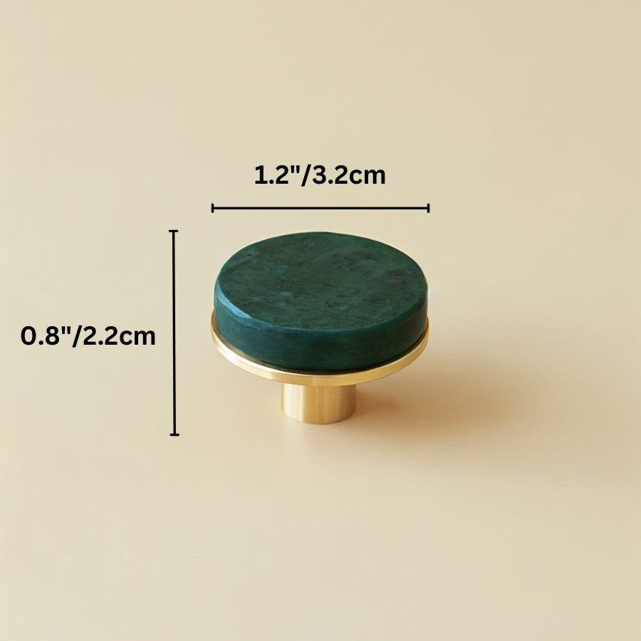 Natural Marble Cabinet Knobs, Modern Kitchen & Wardrobe Hardware, Brass or Chrome Backplate, Set of 2 in 3 Colorways, 1.2-4.3in
