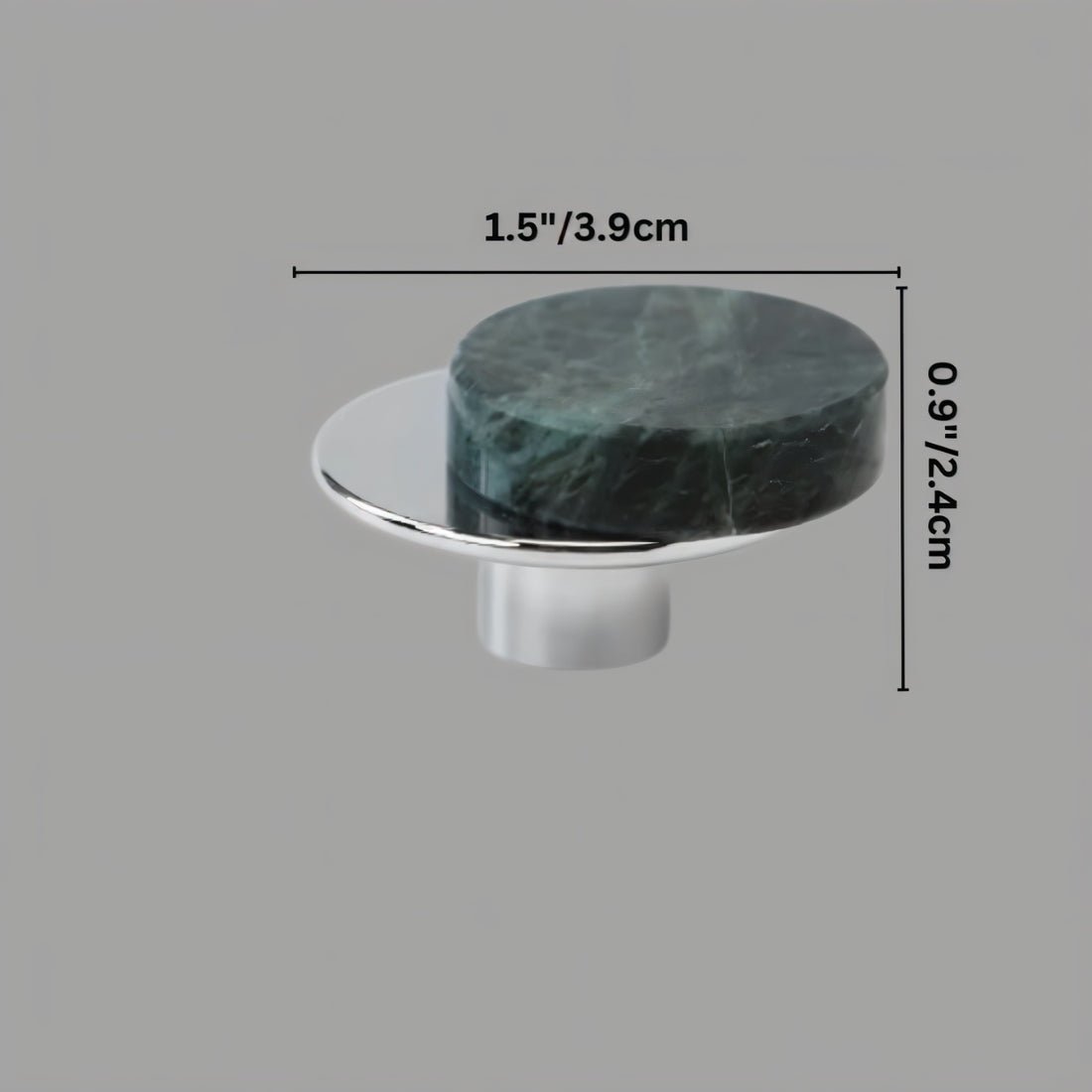 Natural Marble Cabinet Knobs, Modern Kitchen & Wardrobe Hardware, Brass or Chrome Backplate, Set of 2 in 3 Colorways, 1.2-4.3in