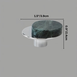 Natural Marble Cabinet Knobs, Modern Kitchen & Wardrobe Hardware, Brass or Chrome Backplate, Set of 2 in 3 Colorways, 1.2-4.3in