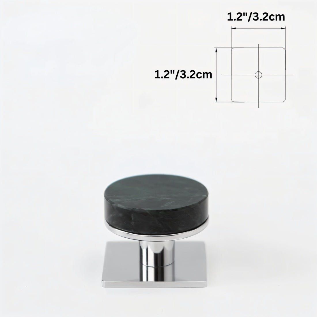 Natural Marble Cabinet Knobs, Modern Kitchen & Wardrobe Hardware, Brass or Chrome Backplate, Set of 2 in 3 Colorways, 1.2-4.3in