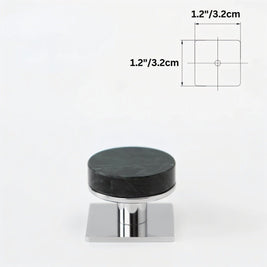 Natural Marble Cabinet Knobs, Modern Kitchen & Wardrobe Hardware, Brass or Chrome Backplate, Set of 2 in 3 Colorways, 1.2-4.3in