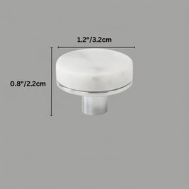 Natural Marble Cabinet Knobs, Modern Kitchen & Wardrobe Hardware, Brass or Chrome Backplate, Set of 2 in 3 Colorways, 1.2-4.3in