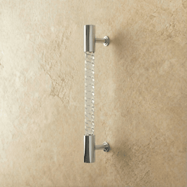 Twisted Acrylic Drawer Pull Bars, Modern Kitchen & Wardrobe Cabinet Hardware, Satin Brass & Chrome, Set of 2 Pieces, 3.8-12.6in