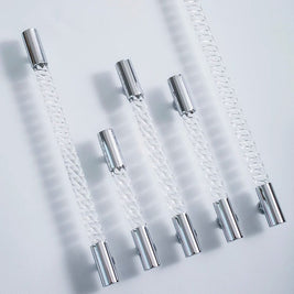 Twisted Acrylic Drawer Pull Bars, Modern Kitchen & Wardrobe Cabinet Hardware, Satin Brass & Chrome, Set of 2 Pieces, 3.8-12.6in