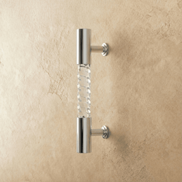 Twisted Acrylic Drawer Pull Bars, Modern Kitchen & Wardrobe Cabinet Hardware, Satin Brass & Chrome, Set of 2 Pieces, 3.8-12.6in