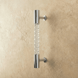 Twisted Acrylic Drawer Pull Bars, Modern Kitchen & Wardrobe Cabinet Hardware, Satin Brass & Chrome, Set of 2 Pieces, 3.8-12.6in