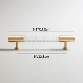 Twisted Acrylic Drawer Pull Bars, Modern Kitchen & Wardrobe Cabinet Hardware, Satin Brass & Chrome, Set of 2 Pieces, 3.8-12.6in