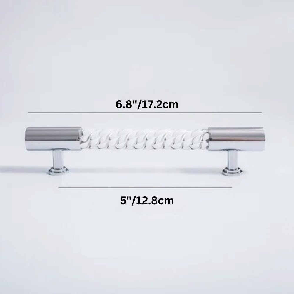 Twisted Acrylic Drawer Pull Bars, Modern Kitchen & Wardrobe Cabinet Hardware, Satin Brass & Chrome, Set of 2 Pieces, 3.8-12.6in