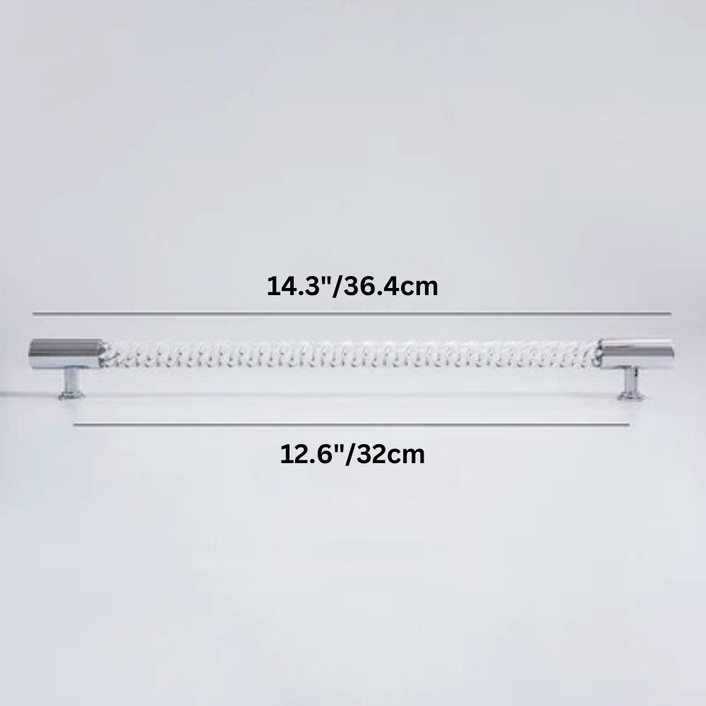 Twisted Acrylic Drawer Pull Bars, Modern Kitchen & Wardrobe Cabinet Hardware, Satin Brass & Chrome, Set of 2 Pieces, 3.8-12.6in